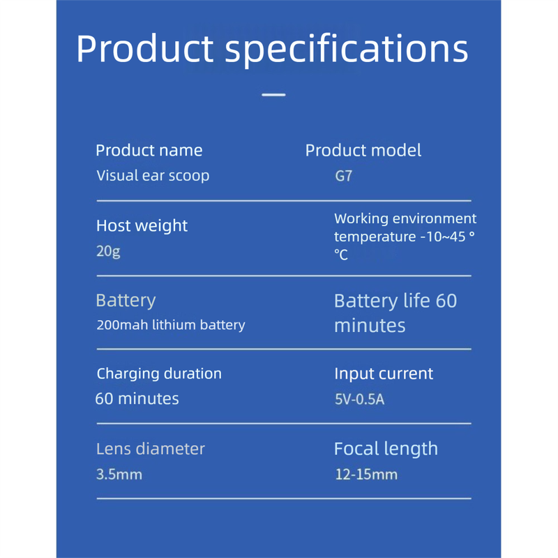 G7 Cleaner, wiederaufladbares Modell mit HD-Objektiv, lässt sich mit dem visuellen Ohrstöpsel des Telefons verbinden_voghion.com