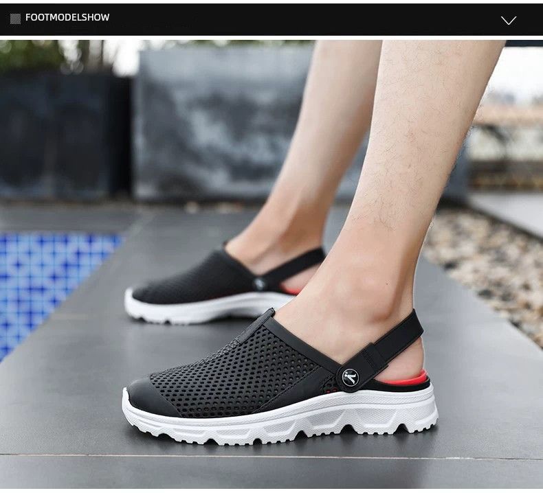 Pantofole estive da uomo alla moda antiscivolo per padre di mezza età, sandali per anziani con punta chiusa e suola spessa_voghion.com