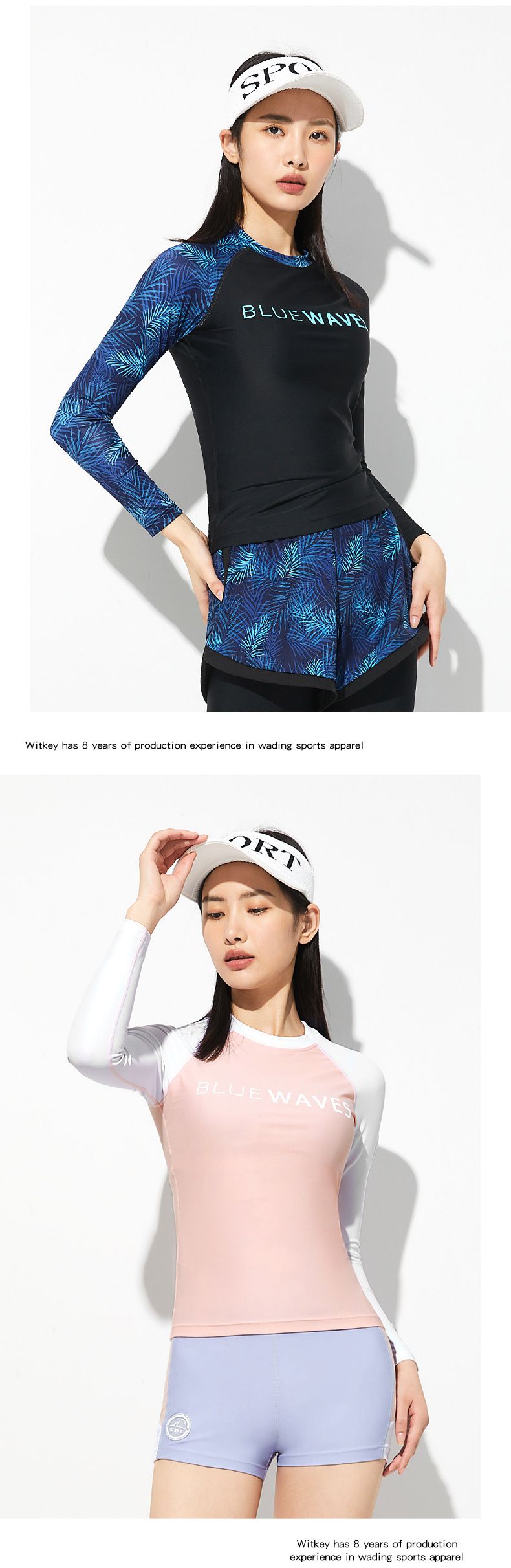 Nuovo costume da bagno due pezzi da donna, protezione solare, costume da surf da spiaggia ad asciugatura rapida, costume da bagno sportivo slim fit taglie forti_voghion.com