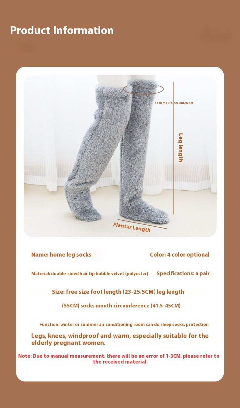 Ginocchiere per il calore Vecchie gambe fredde Isolamento delle articolazioni del ginocchio Calzini lunghi per dormire Protezioni per le gambe Calzini spessi Calzini da pavimento_voghion.com