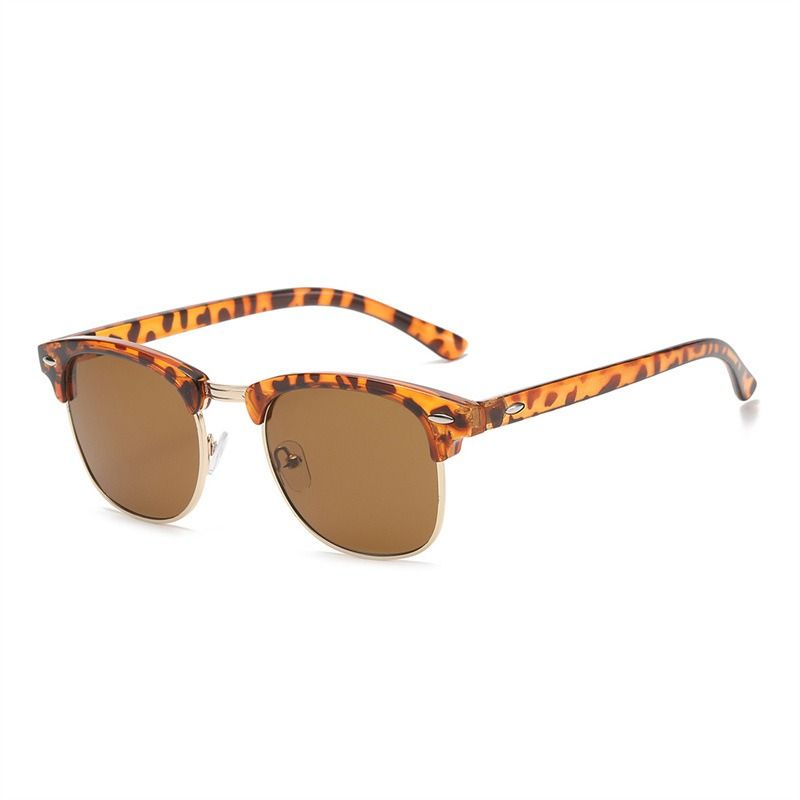 Sonnenbrille 1 Stück mit der gleichen Brille Nerd Myopie ovaler kleiner Rahmen Retro Leopard koreanische pflanzliche schlichte Brille_voghion.com