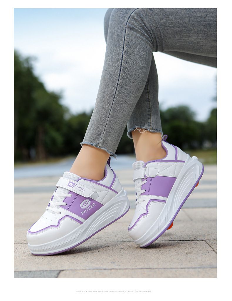 Heelys Kinderschoenen Vierwieler Studentenversie Sportschoenen Dubbele Rij Goedkope Heren- en Damesschaatsen Vliegende Schoenen Met Wielen Kinderschoenen_voghion.com