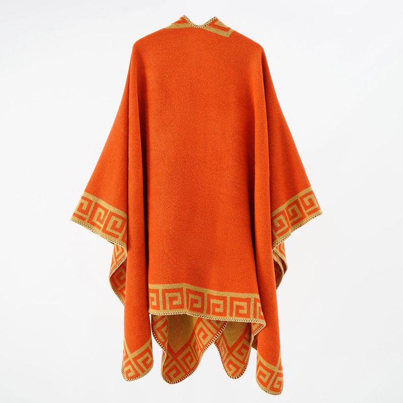 Sciarpa a quadri in cashmere autunno/inverno 2024, stile etnico da donna, alla moda, calda, scialle biforcuto_voghion.com