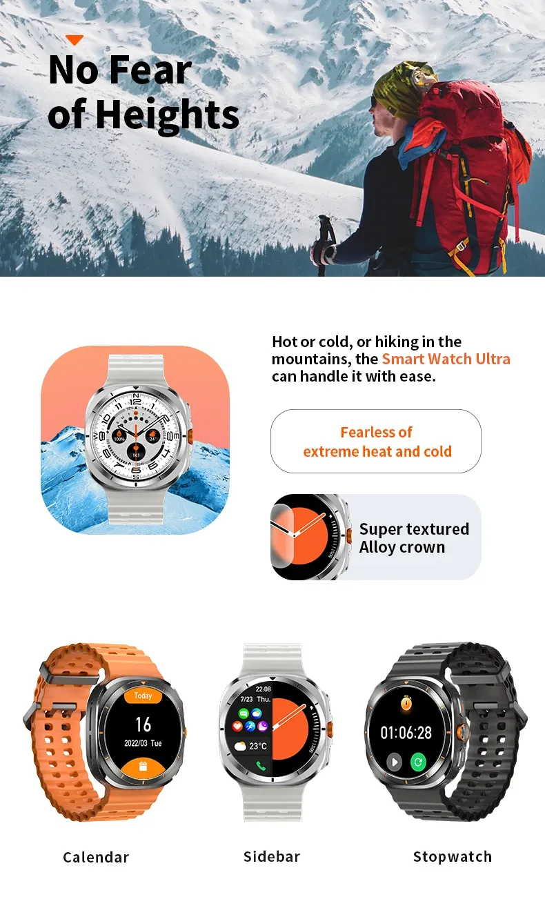 Pro Samsung Galaxy Watch 7 Ultra nové GPS Track chytré hodinky pro muže AMOLED vždy zobrazují hodiny BT Talk NFC sportovní chytré hodinky pro ženy_voghion.com