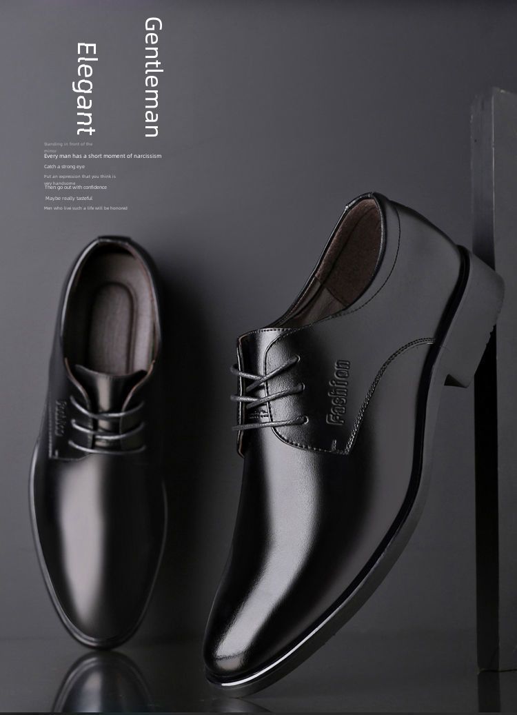 Primavera e Outono Britânico Casual Negócios Vestido Sapatos Masculinos Sapatos de Aumento de Altura Interna Sapatos Atacado Sapatos Casuais Terno_voghion.com
