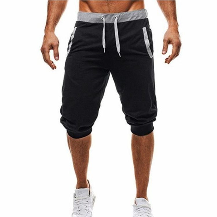 Unschlagbare Qualität Hot Herren Casual Sports Slim Fit Color Blocking Fitness Jogging Fünf Zoll Shorts_voghion.com