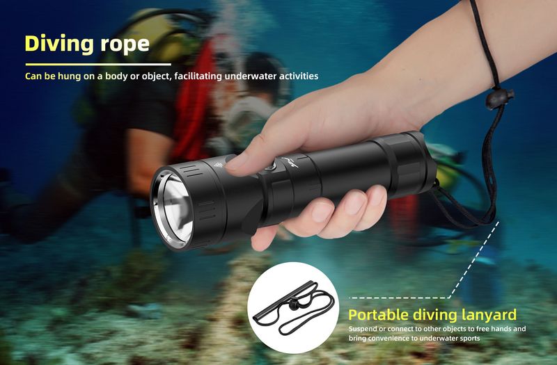 Torcia subacquea P70 - LED bianco da 15.000 lumen con interruttore magnetico, batteria 26650 a lunga durata, torcia impermeabile ad alta potenza per immersioni_voghion.com