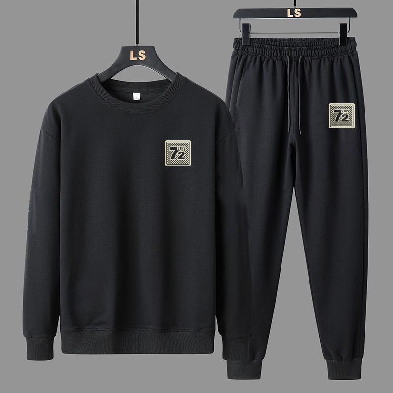 Meeste riided Kevadine ja sügisene vabaaja spordiülikond Jope Kärbitud püksid Ümarkaelusega dressipluus pikkade varrukatega püksid spordiülikond_voghion.com