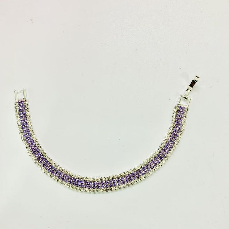 Pulsera de cristal romano de lujo de colores variados para mujer, cadena de garras de diamantes dorada, venta al por mayor._voghion.com