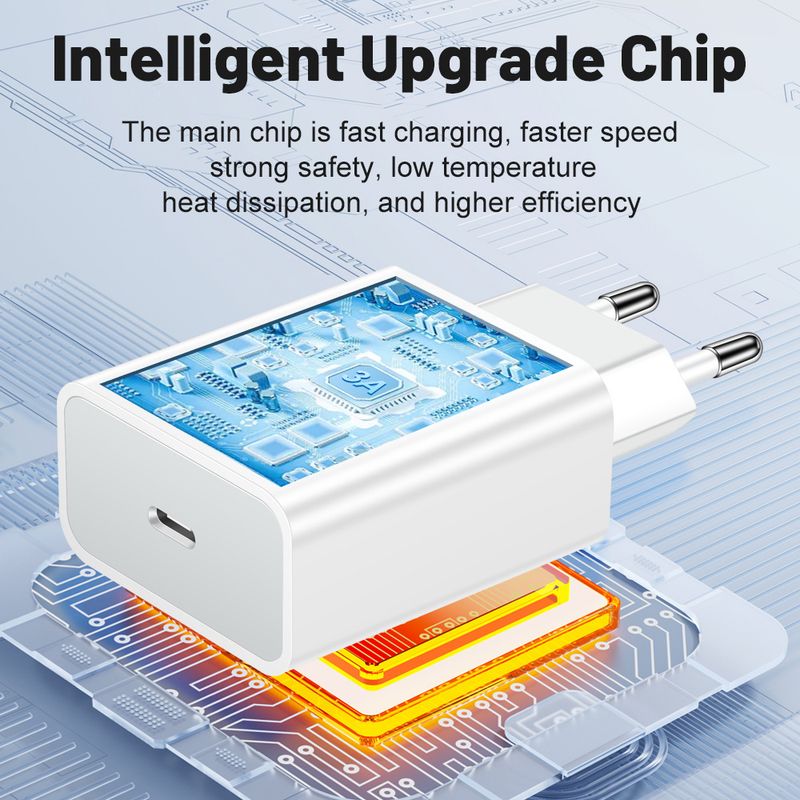 Încărcător de telefon mobil pentru festivaluri de muzică, 20W QC3.0 PD, cu un singur port, standard american-european, cap de încărcare pentru călătorii standard britanic_voghion.com