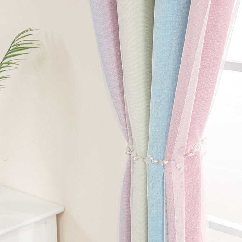 Transparante en semi-verduisterende kantgordijnen met gradiëntontwerp - Moderne Scandinavische raamgordijnen voor woonkamer, slaapkamer, keuken - Polyesterstof_voghion.com