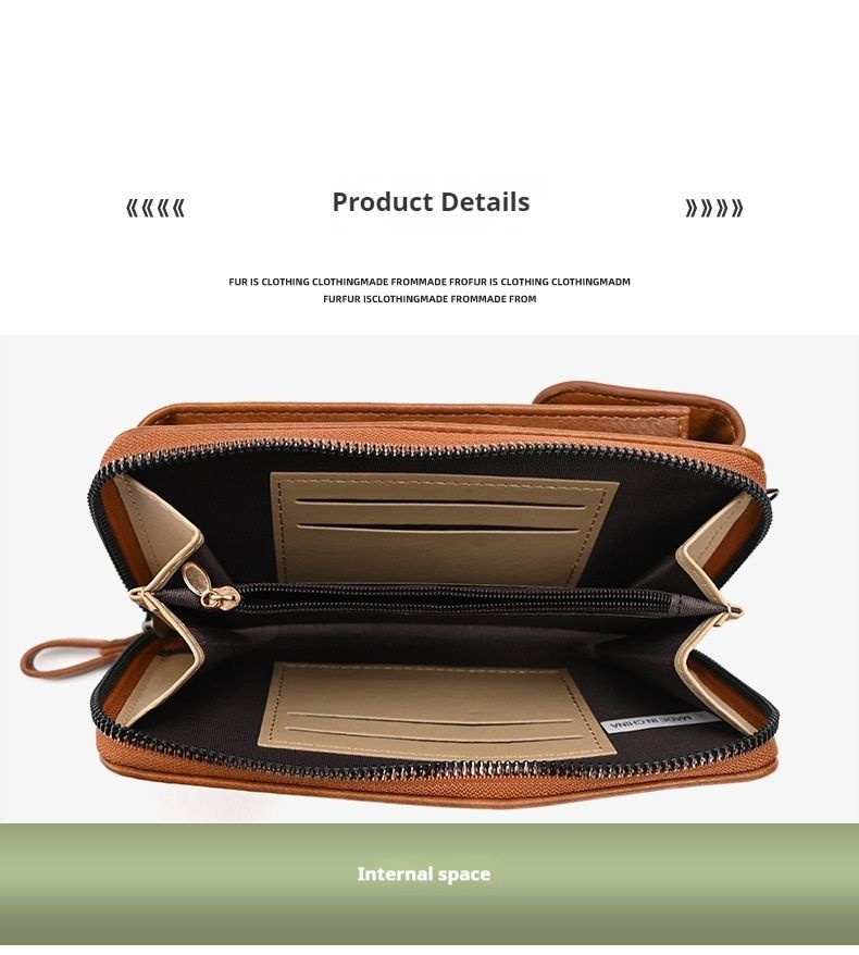 2024 new women's wallet single shoulder crossbody bag Korean version multifunctional phone bag, PU mini shoulder bag_voghion.com