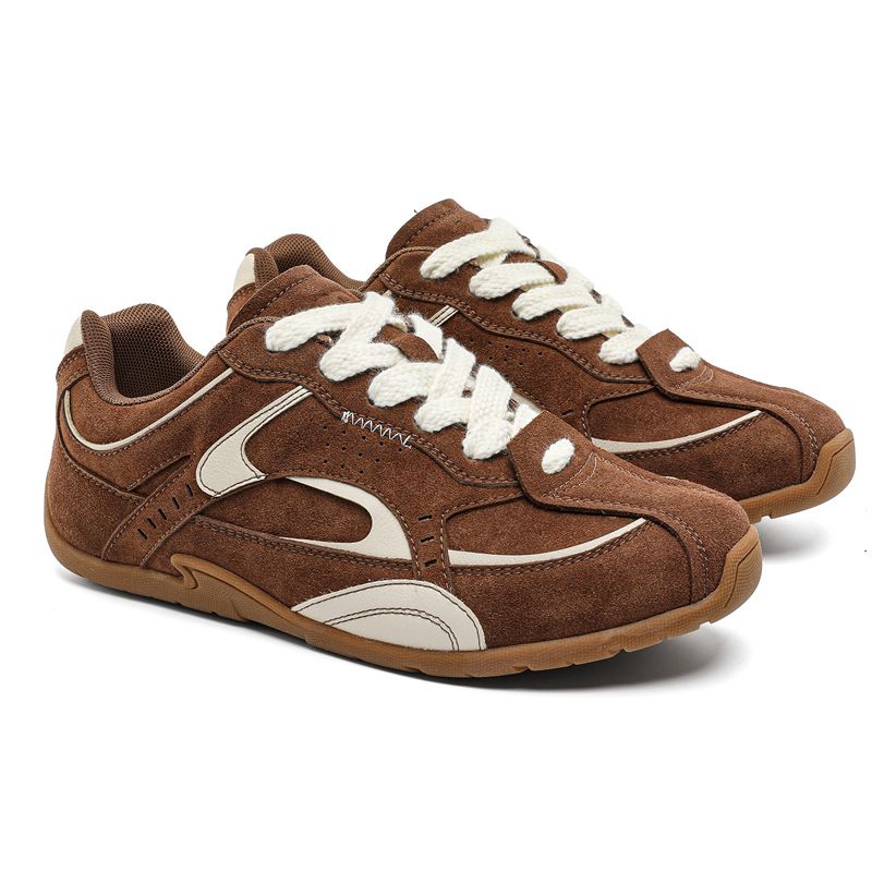 Gu Yun | Korean Version 2025 Autumn New Flat Bottomed German Training Women's Pink Brown Three Color Forrest Gump Casual_voghion.com