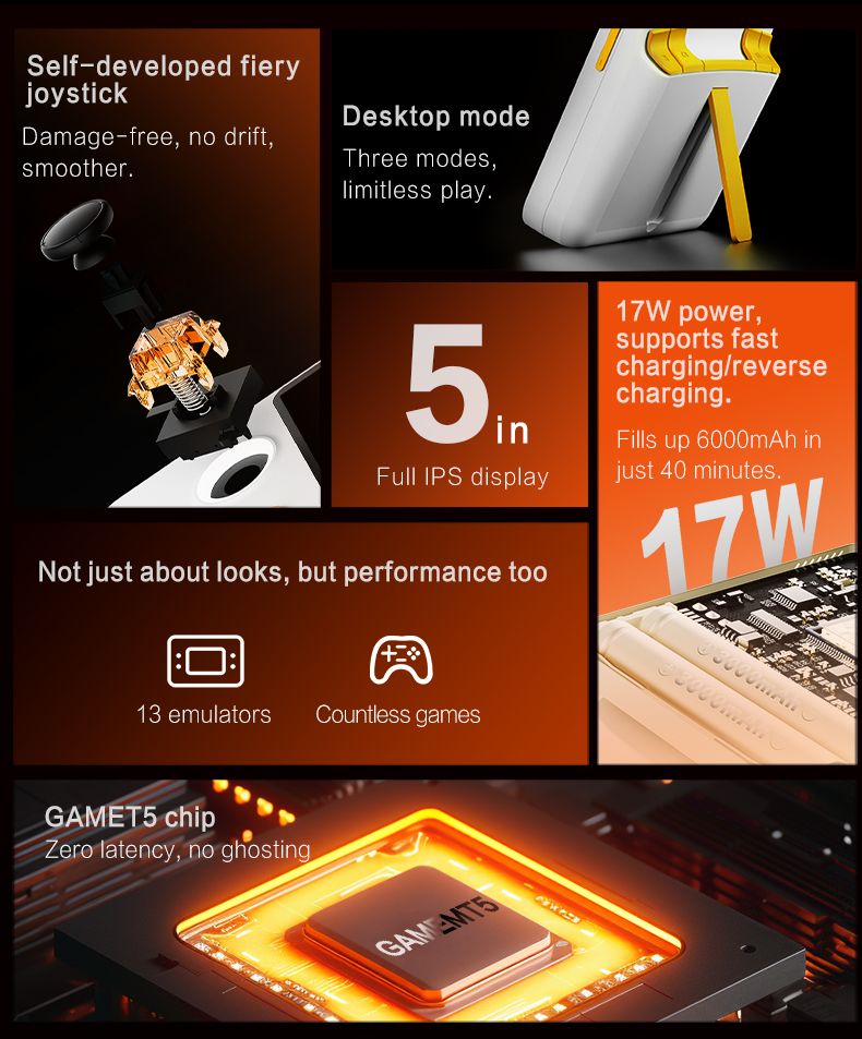 Nouvelle console de jeu E5 5000 mAh 22 W Power Bank 2 en 1 Charge Support 13 émulateurs Portable Lecteur vidéo rétro 20000_voghion.com