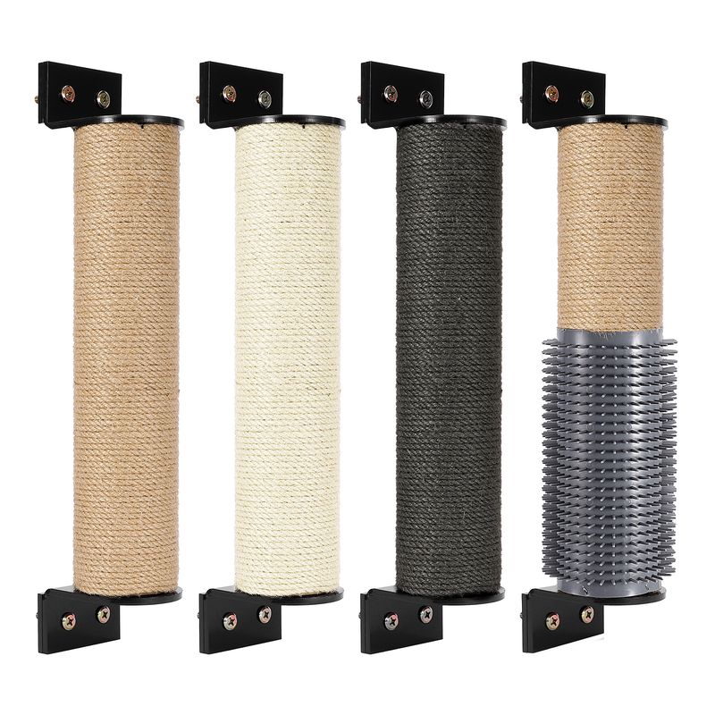 Acrylic Cage Vertical Hanging Sisal Post Wall-Mounted Jute Scratching Cat Climbing Frame Toy_voghion.com