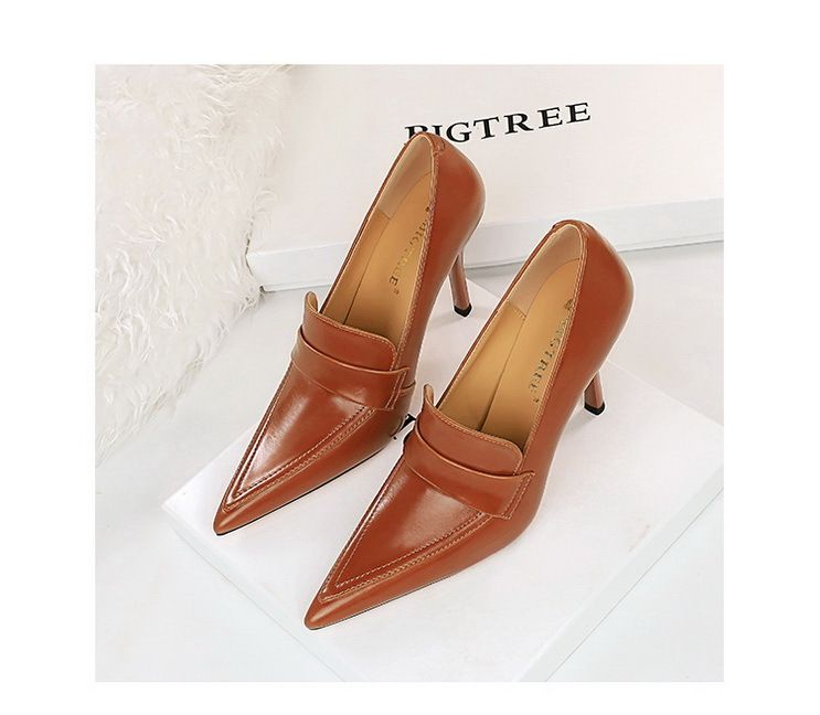 958-1 Wind Women's Pointed Toe, Shoes, High Heels, Slim Fit, Deep Mouth Single Shoes_voghion.com