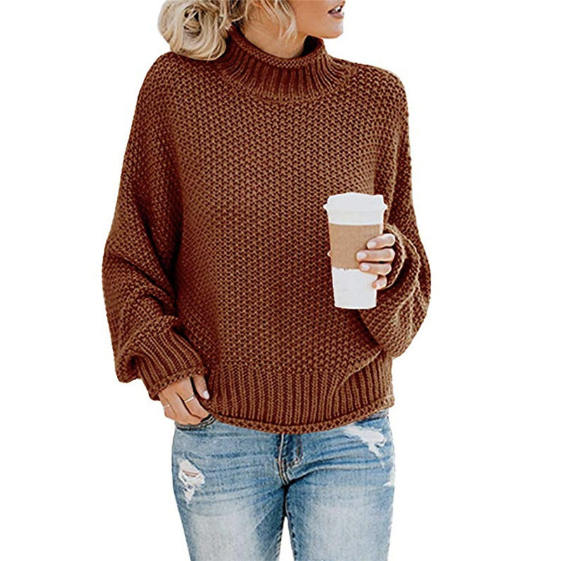 Damenbekleidung Herbst und Winter Neue Strickpullover-Linie Rollkragenpullover_voghion.com