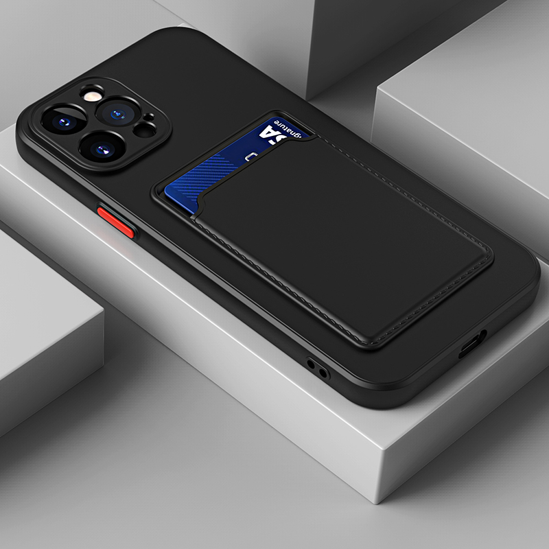 Custodia per telefono in silicone di lusso per iPhone 14 12 13 11 Pro Max 14Plus 12Mini 13Mini X XR XSMAX 6 7 8 Plus SE2020 Porta carte di credito Cover morbida antiurto_voghion.com