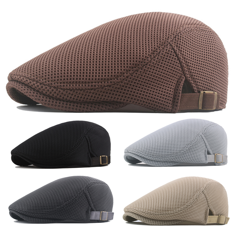 XinWq Conveniente Hombres Sombrero Regalos perfectos Poliéster Hueco Lavable Hombres Boina Gorra para diario_voghion.com