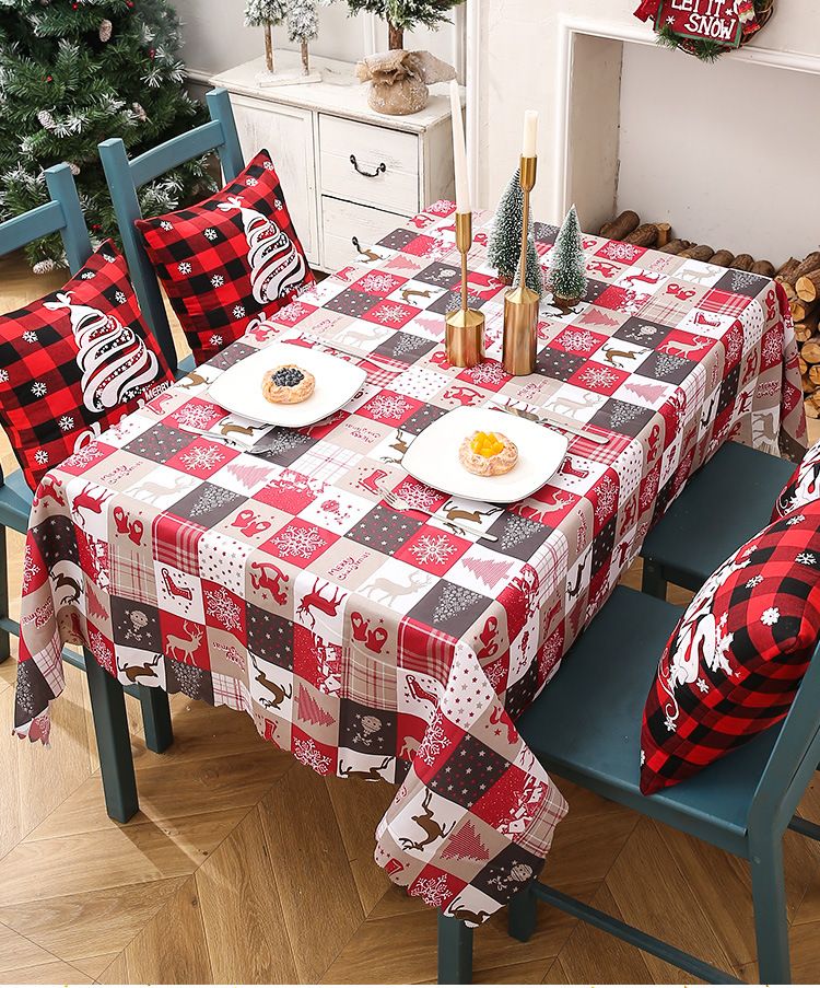 New Christmas Tablecloth Creative Printed Runner Supplies Party Table Cloth Decoration_voghion.com