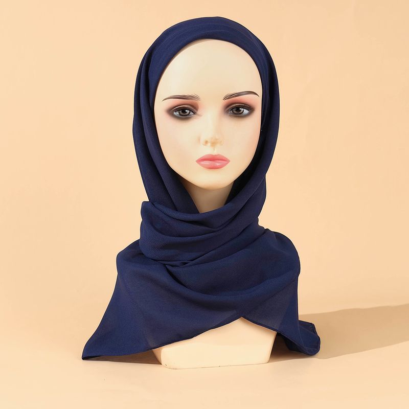 Lenço de cabeça feminino hijab verão novo lenço de cabeça composto chiffon cor sólida lenço quadrado lenço de cabeça_voghion.com