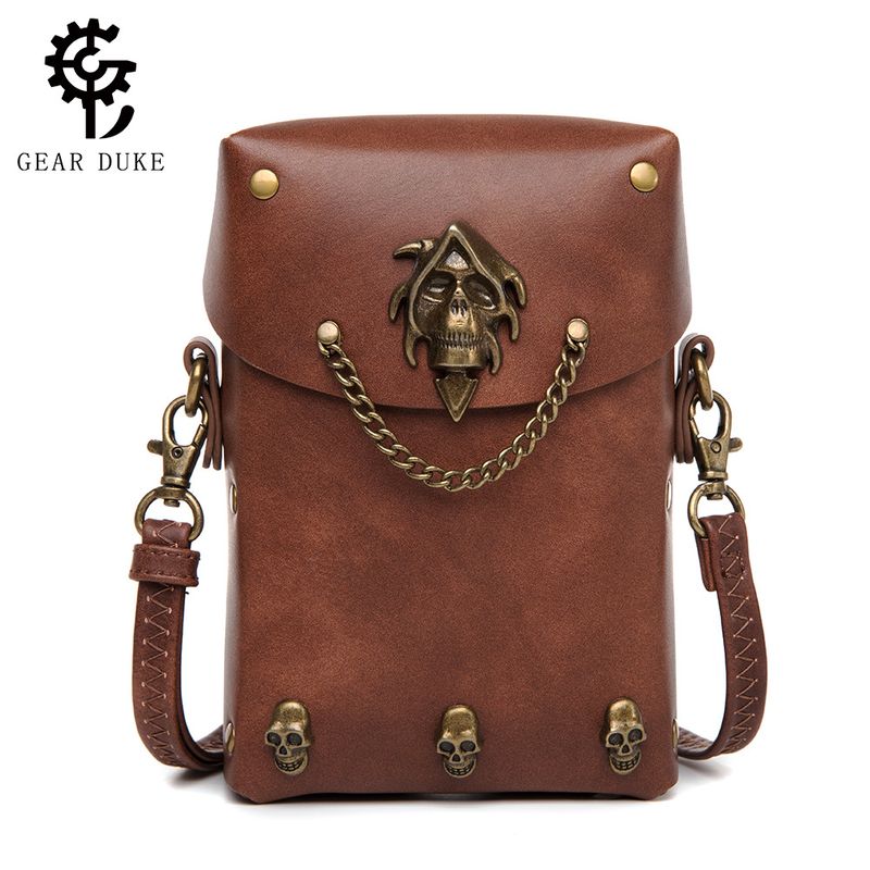 Borsa a tracolla singola da donna medievale, stile steampunk, piccola, quadrata, portamonete_voghion.com