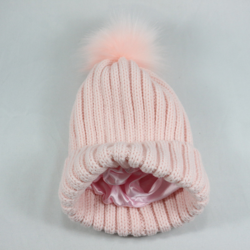 Ovillo de lana tejido para proteger el peinado, gorro sedoso y desmontable para mujer, gorro suelto y cálido, gorro de lana_voghion.com