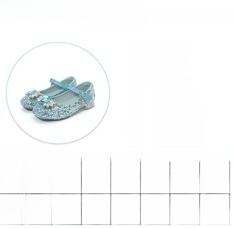 Meedercher Liederschuhe mat héijen Absatz 2023 nei Hierscht Pailletten Flash Moud klengt Meedchen Kristall Prinzessin Schong Fabréck Direktverkaaf_voghion.com
