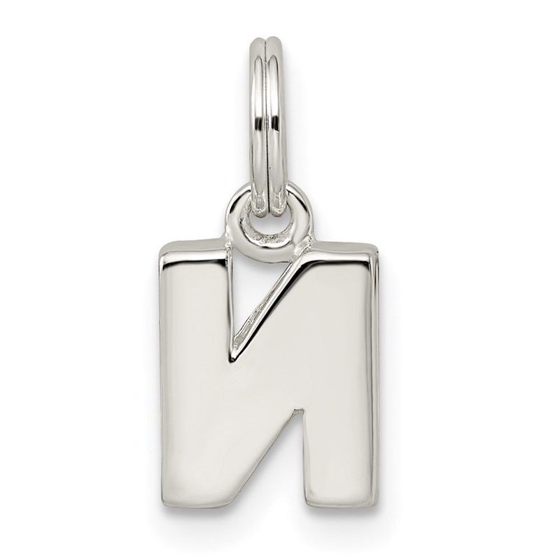Sterling Silver Letter N Initial Charm_voghion.com