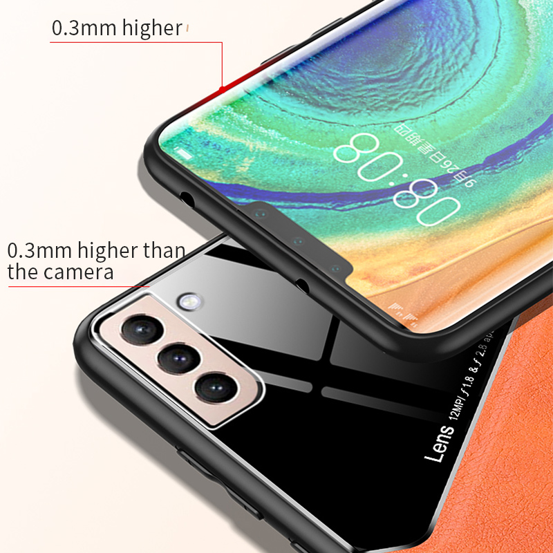 Samsung Galaxy S21 İçin İş Stili Telefon Kılıfı Samsung S21 İçin Ultra Lüks Deri Telefon Kılıfı_voghion.com