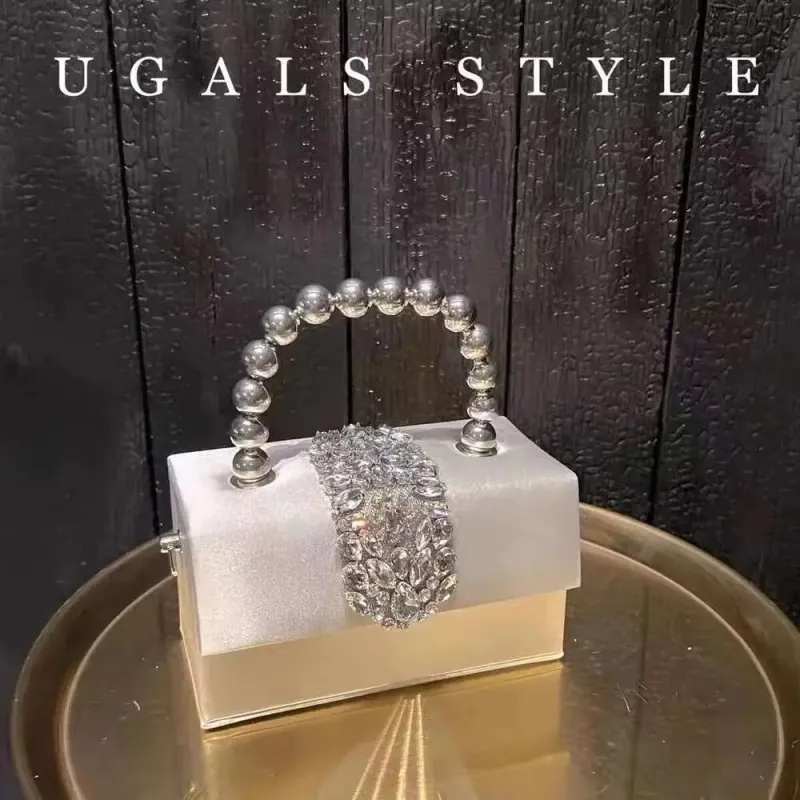 Borsa a mano da donna in raso, con cristalli quadrati e brillanti, con strass, da sera, per matrimonio, festa, pochette, borsa a tracolla_voghion.com