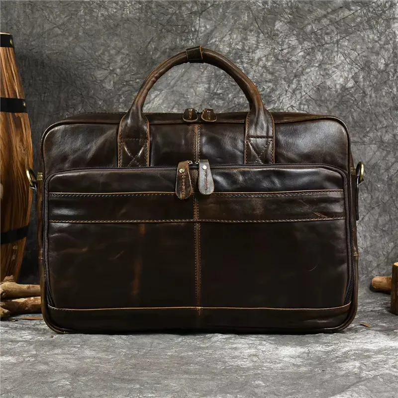 Designer Genuine Handbag For Men Travel Briefcase Male Leather Shoulder Men's Business Laptop Bag Large Messenger Bags_voghion.com