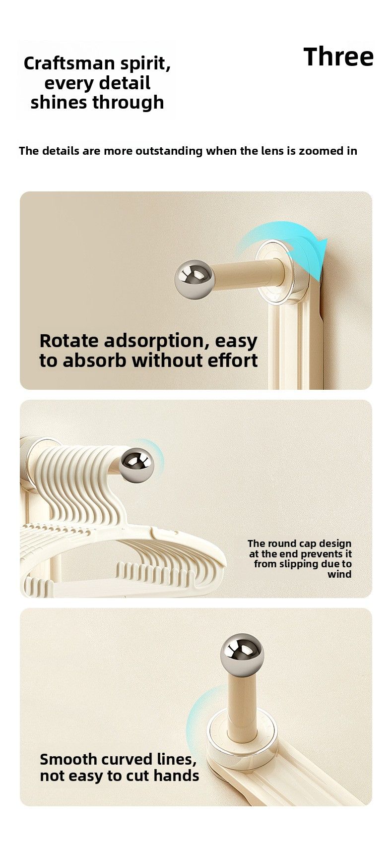 Suction Cup Artifact Balcony Telescopic Household No-Drill Wall-Mounted Organizer Hanger Storage Rack_voghion.com
