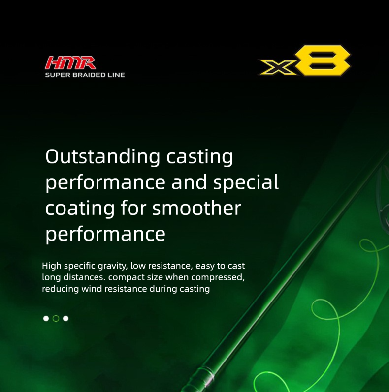 Lenza da lancio lunga per la pesca in mare, intrecciata in PE a 8 fili, resistente all'abrasione, 100_voghion.com