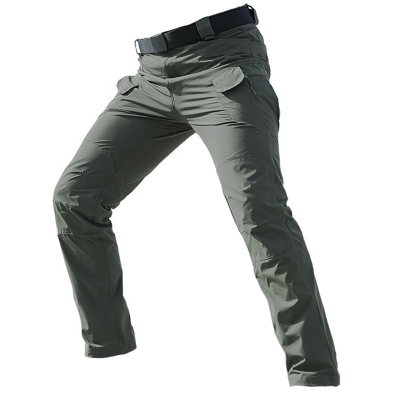Outdoor Stretch Quick-Dry Men Thin Long Summer Tactical Breathable Waterproof Pants Ix7 Multi-Pocket_voghion.com