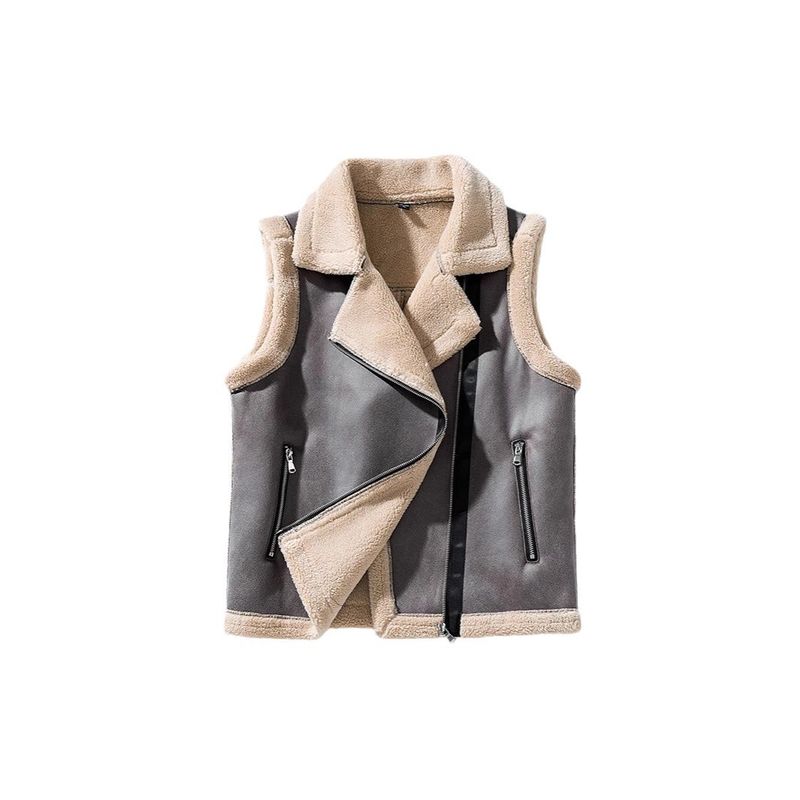 Men's Cotton Shoulder Thick Jacket Trend Autumn Winter New Item Deer Fur Vest Men's Lightweight And Warm_voghion.com