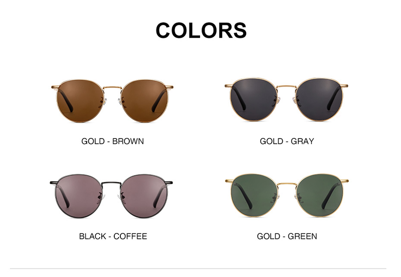 CAPONI Occhiali da sole rotondi da donna polarizzati Anti-UV Ray Muti Colors New Trending Branded Shades For Female Oculos de sol_voghion.com