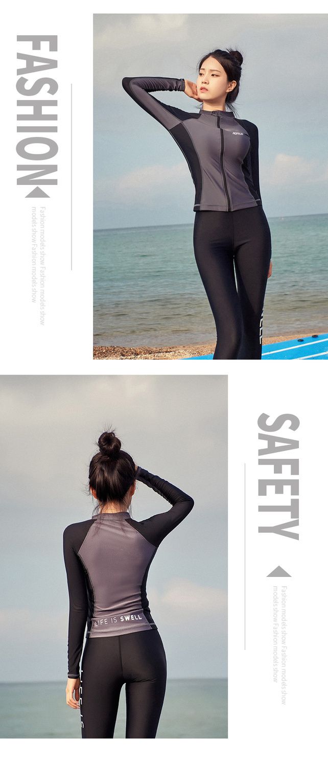 Nuovo costume da bagno da uomo con cerniera, per surf, dimagrante, conservatore, a maniche lunghe, per studenti, con primavere calde_voghion.com