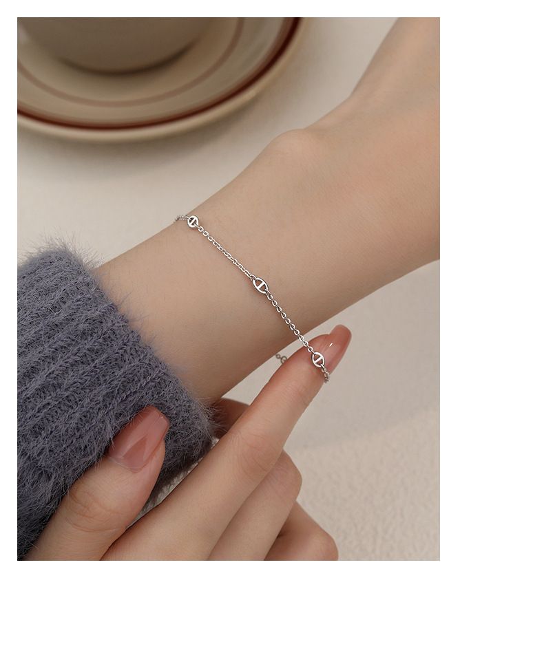 Bracciale da donna leggero e lussuoso con naso di maiale, in argento Sterling S999, versatile e minimalista._voghion.com