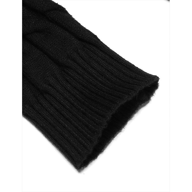 Maglione spesso autunnale e invernale a maniche lunghe lavorato a maglia da uomo con collo alto e fondo camicia T-shirt con cappuccio giacca in filo_voghion.com