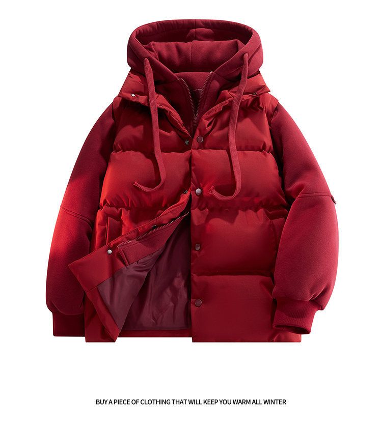 Men's Fashionable Two-Tone Hooded Winter Jacket With Fleece Lining - Lightweight Warm Coat For Casual Daily Wear_voghion.com