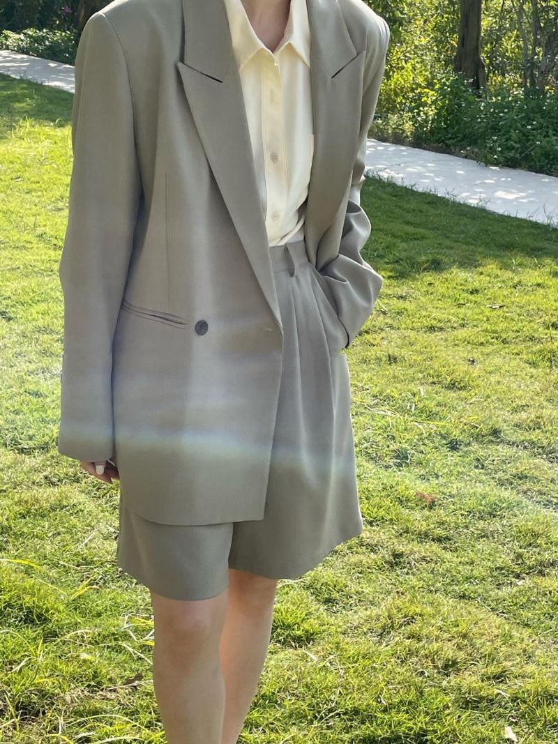 Dameskleding Losse casual colbert + wijde casual shorts voor dames_voghion.com