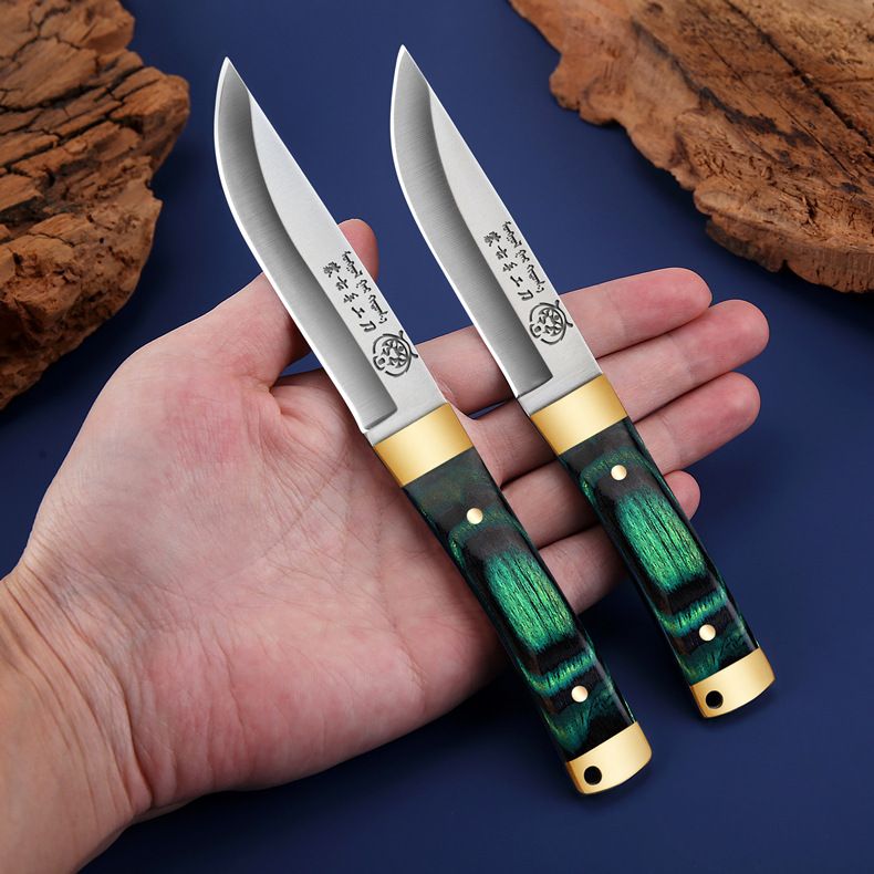 Coltello da carne in stile tradizionale mongolo - Coltello da campeggio e barbecue in acciaio inossidabile con impugnatura ergonomica per cucinare all'aperto, cacciare e tagliare la frutta_voghion.com