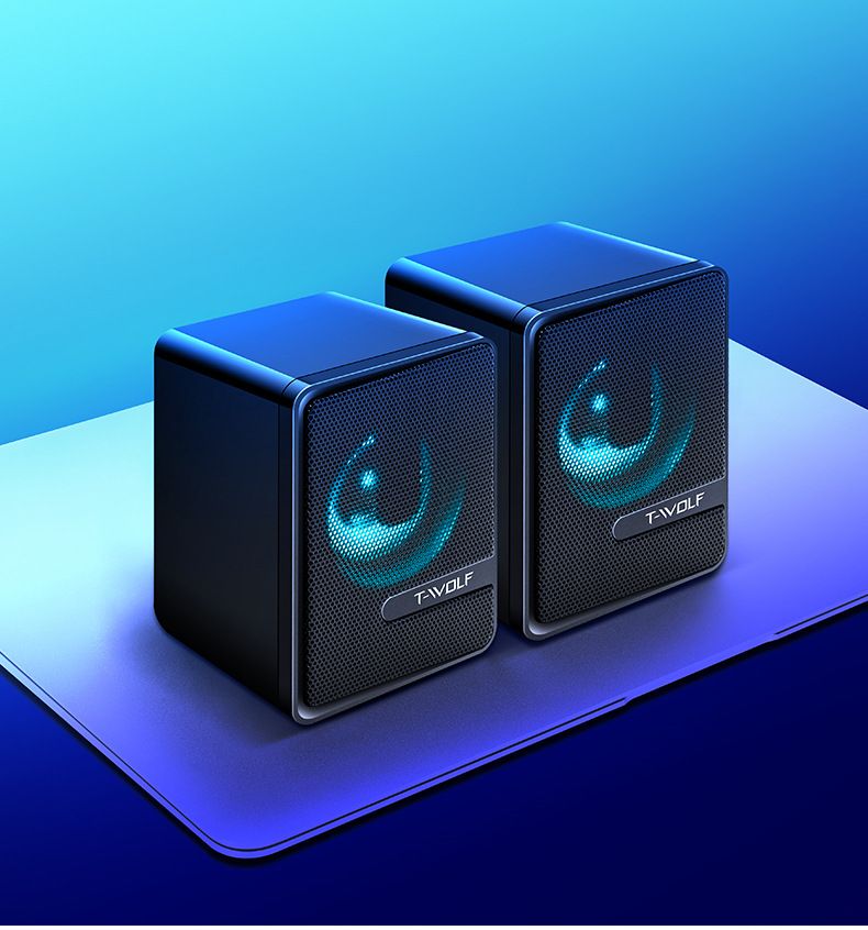 Thunderwolf S3 RGB Oyun Hoparlörü - PC/Dizüstü Bilgisayar İçin Derin Baslı Çift Sürücülü USB Masaüstü Hoparlör_voghion.com