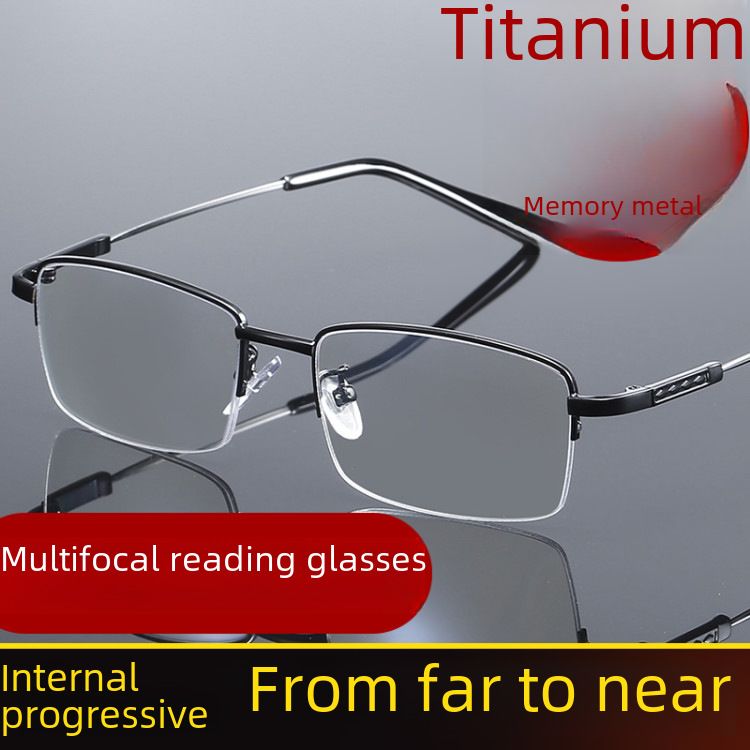 Memory Titanium Anti-Blue Light Presbyopia Glasses Men's Automatic Zoom Progressive Multifocal Far and Near Dual-purpose Presbyopia Glasses_voghion.com