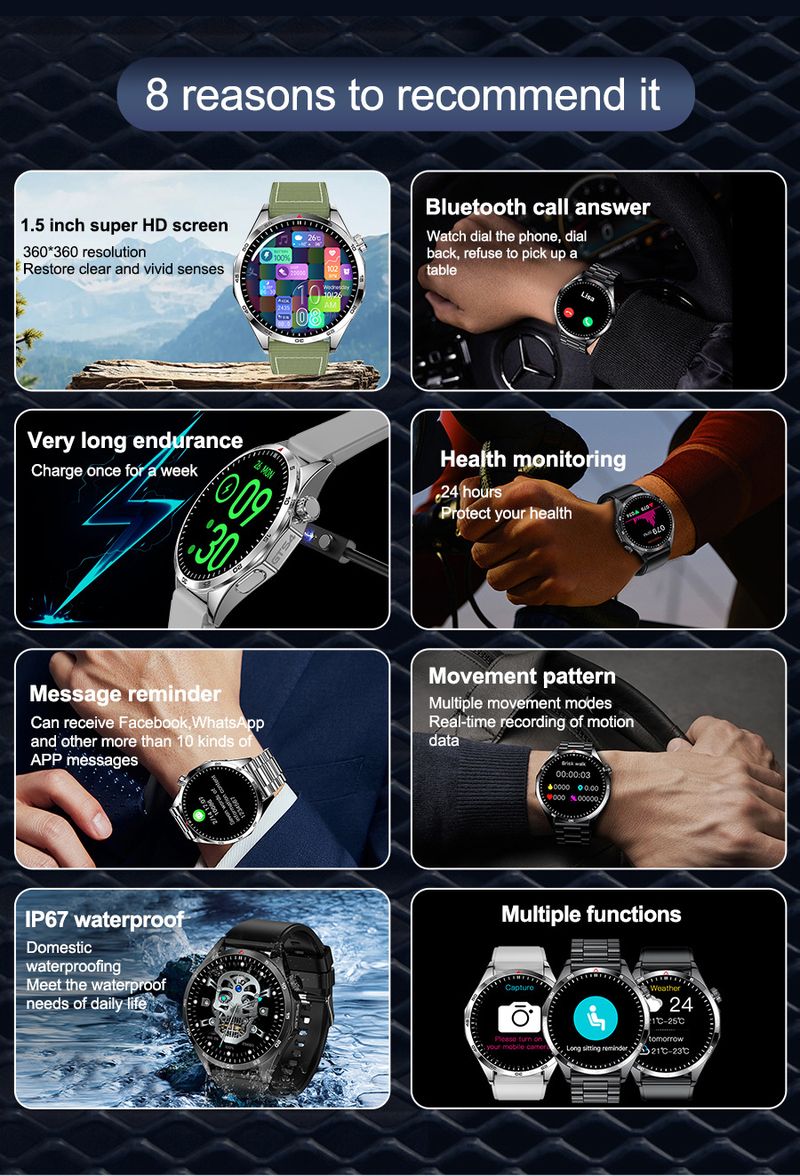 LEMFO Smart Watch With Bluetooth Calling, HD Display, Fitness & Health Tracking For Men & Women – GTS4/LT09 Model, Waterproof, Heart Rate_voghion.com