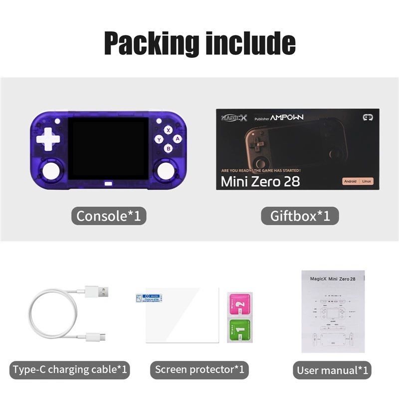 Nieuwe MINI ZERO 28 Zhou Ge Handheld 2.8 Mini Classic Joystick Game Console_voghion.com
