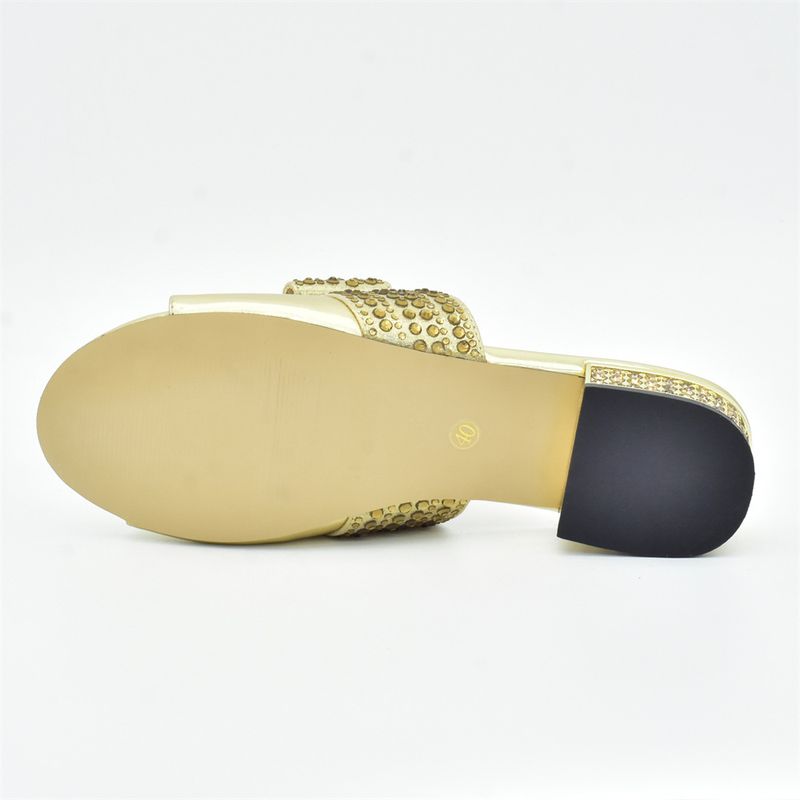 De avond met dames medium hak gebroken diamant ronde kop draag slippers met mode diamant warme diner tas set_voghion.com