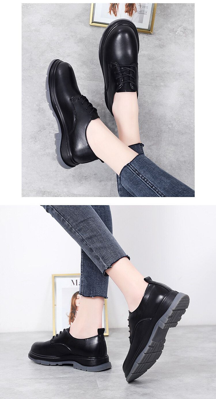 Chaussures pour femmes, cuir véritable, manches courtes pour femmes, bottes Martin décontractées de style britannique,_voghion.com