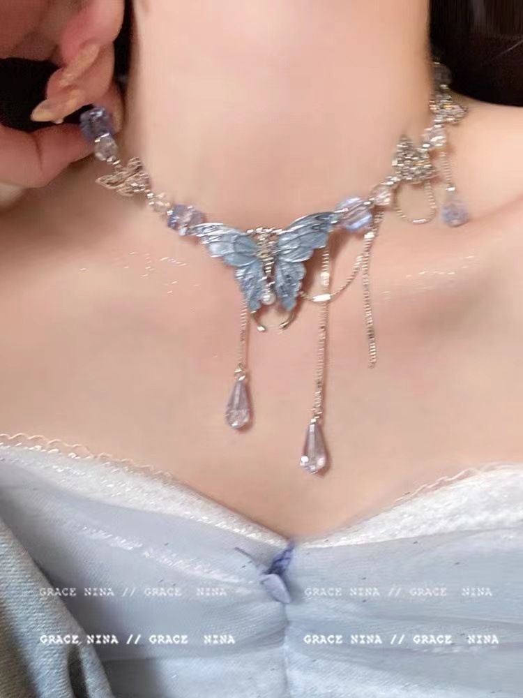 Collana multistrato impilabile, stile dolce e fresco, pesante e artigianale, per donna, girocollo, accessori leggeri e di lusso, Y2K, versatile e alla moda._voghion.com